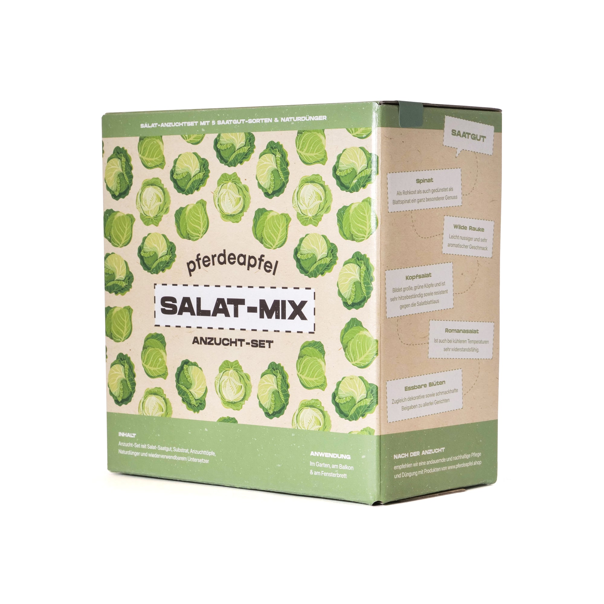 Anzuchtset SALAT-MIX inkl. 5 Sorten BIO-Salatsamen